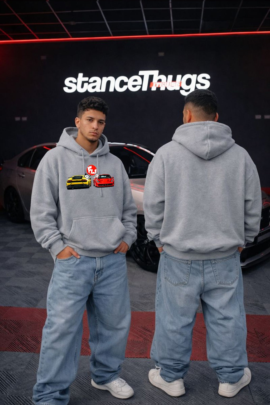 Oversize Lamborghini vs Ferrari Hoodie