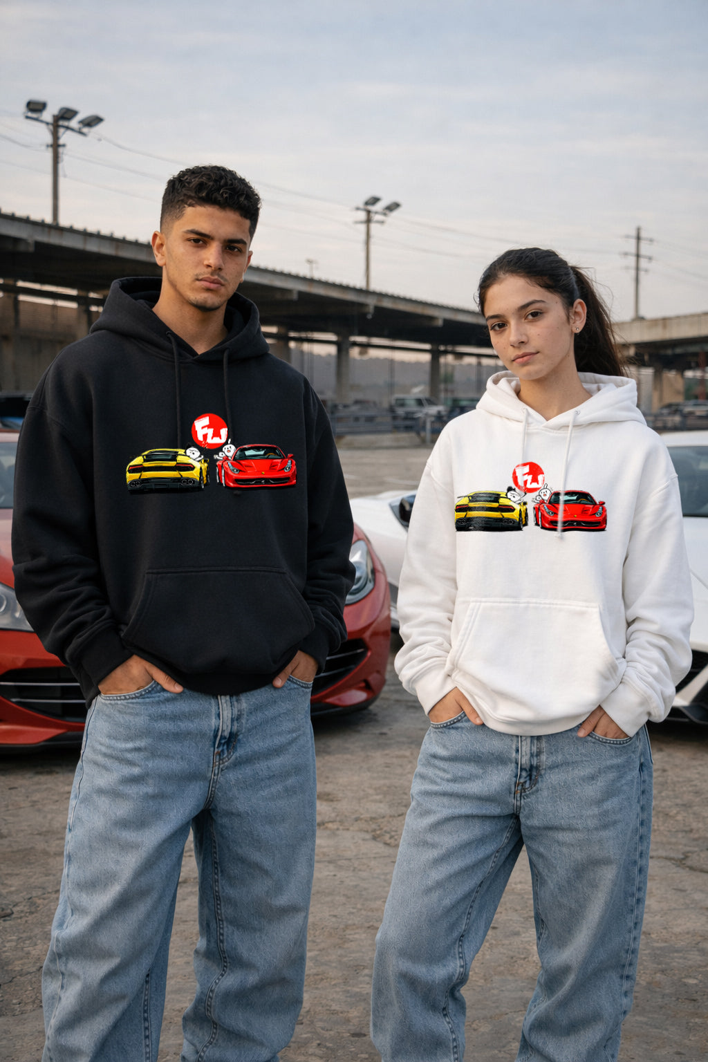 Oversize Lamborghini vs Ferrari Hoodie