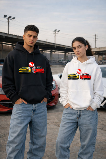 Oversize Lamborghini vs Ferrari Hoodie