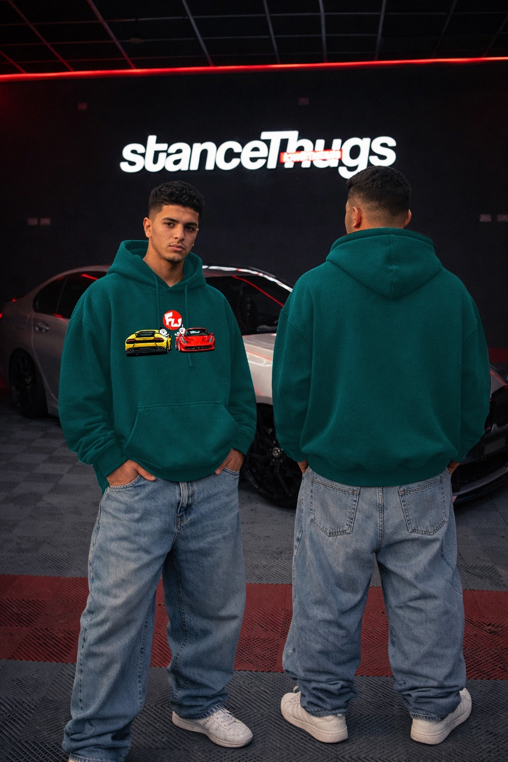 Oversize Lamborghini vs Ferrari Hoodie